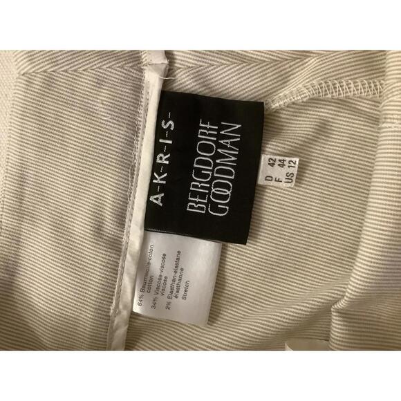 Akris Tan Beige Cotton Trouser 12 Luxury Office Casual Clean Sleek Work Pants - Picture 4 of 4